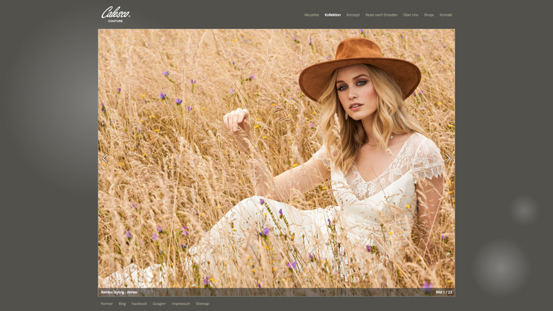 Webdesign für Calesco Couture
