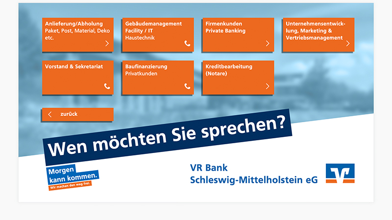 Digitaler Empfang per Telefonanruf am Infoterminal