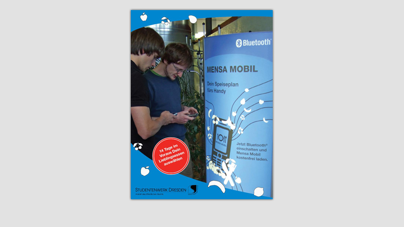  Studenten laden sich Mensa Mobil per Bluetooth auf ihr Handy