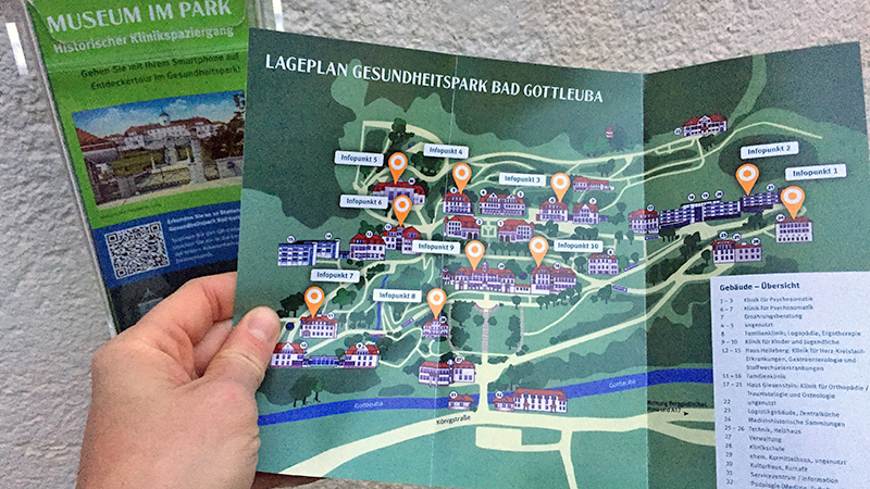 Info-Flyer für die Entdeckertour im Gesundheitspark Bad Gottleuba