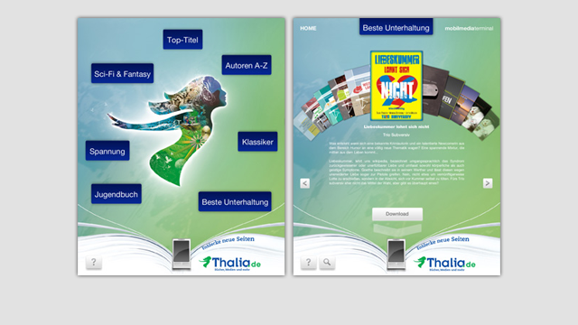GUI Design, Thalia Bluetooth Infoterminal Kiosksystem