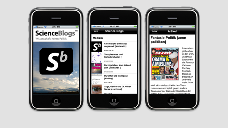 iPhone App für ScienceBlogs