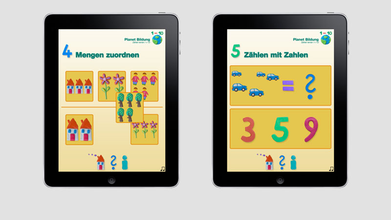 Zahlen lernen, 1-10, Lern-App, Lernspiel, Kinder, Planet Bildung