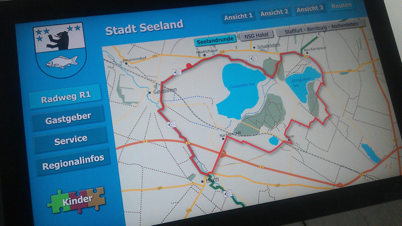 Infoterminal Kiosksystem Stadt Seeland, Touchscreen-GUI