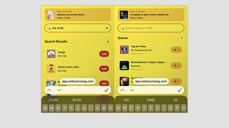 WishYourSong - die Jukebox-App für Partys - die Gäste werden zum DJ