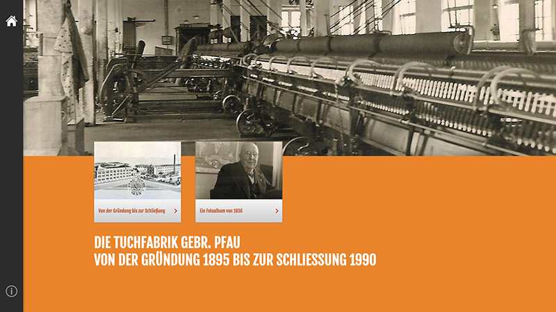 Medienstationen für die Tuchfabrik Gebr. Pfau Crimmitschau