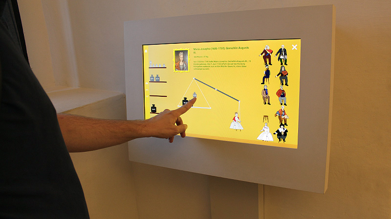 Medienstation in der Dauerausstellung auf der Festung Königstein