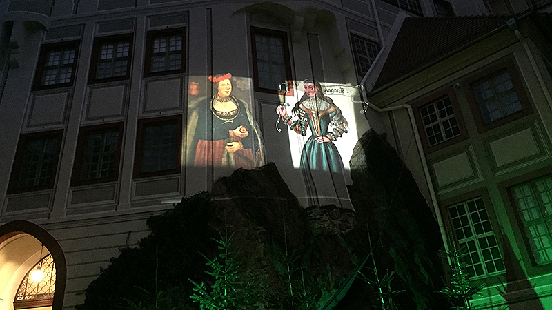 Projektion Fassade Schloss Weesenstein