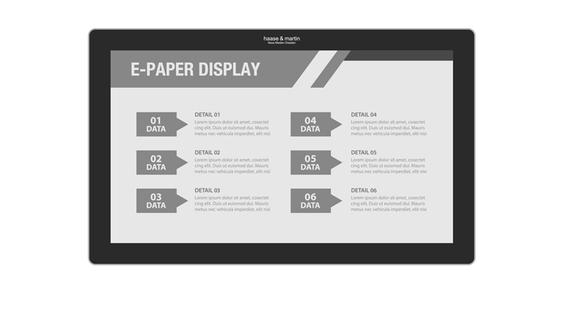 E-Paper Monitor, E-Paper Display, E-Paper Signage, Touchscreen, Infoterminal, Kiosksystem