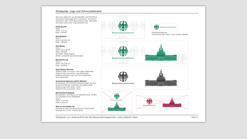 Styleguide und Webdesign für Bundesverwaltungsgericht