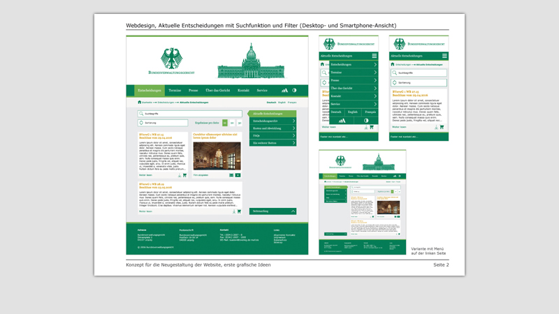 Styleguide und Webdesign für Bundesverwaltungsgericht